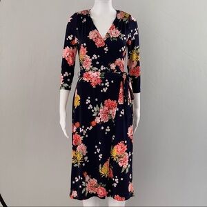 Eliza J Faux Wrap Dress in Navy size 4